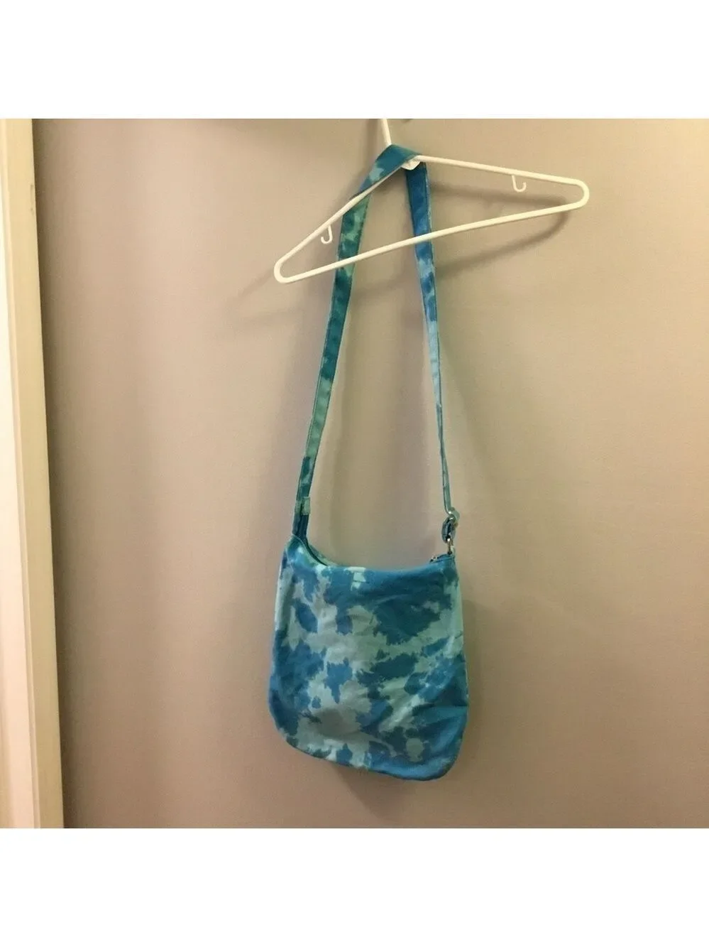 Justice girls and tween cross body bag tie dye wit PEACE lettering in do…